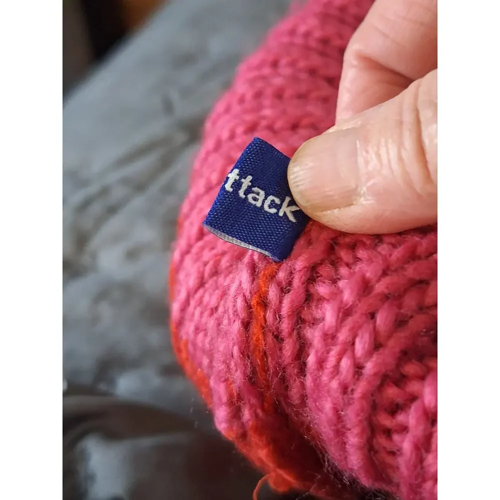 Hat Attack (Anthropologie) Beanie Women's OSFM Pom Stripes Fun Artsy Colorful